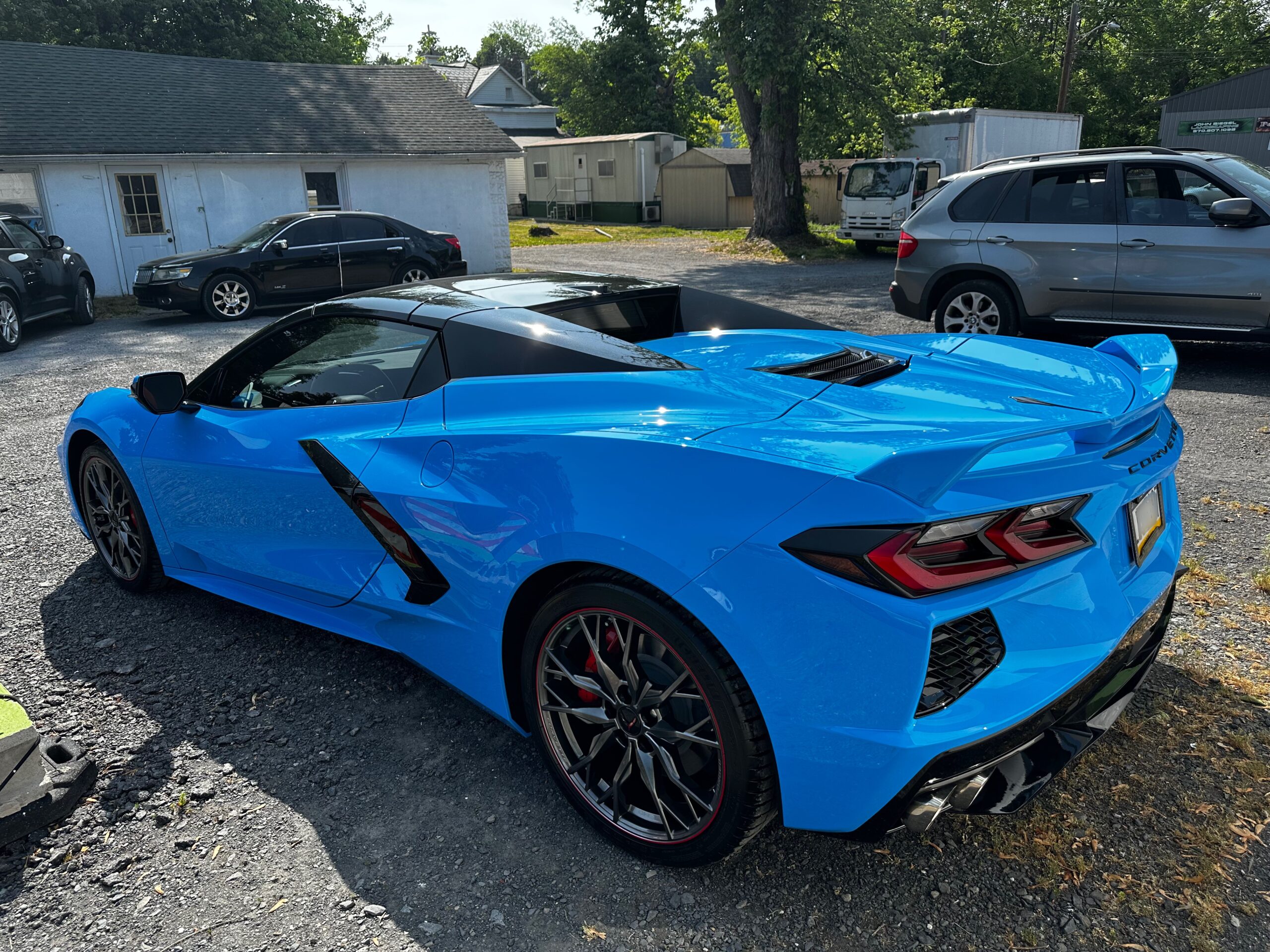 Blue C8 Corvette Convertible